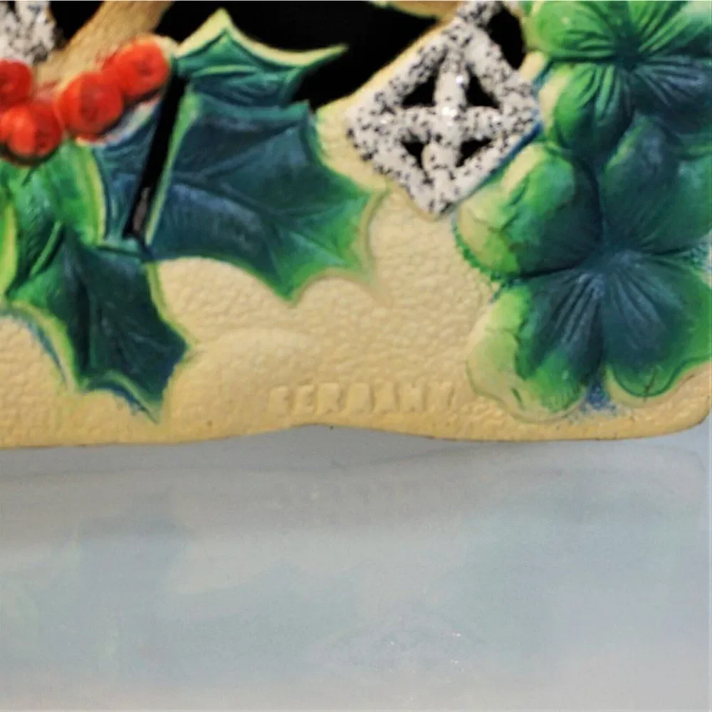 Good Luck Sign Vintage 1950s German Die Cut Wall Art Holiday Gift